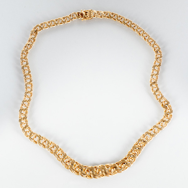 COLLIER, 18k guld, vikt ca 49 g