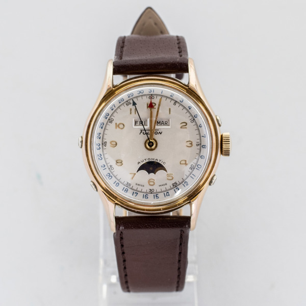 ARMBANDSUR, Fulton, Triple calender, moon phase, 226133, 1950-tal