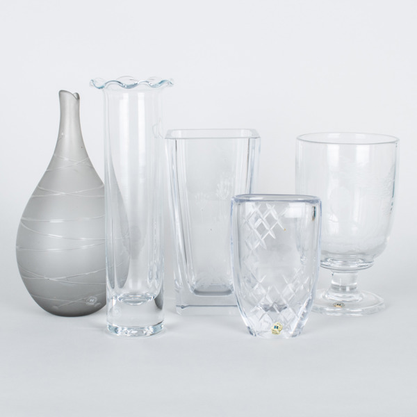 VASER, 5 st, glas, Reijmyre glasbruk, 1900-talets andra hälft 