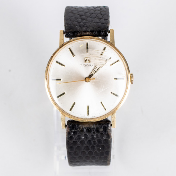 TISSOT, herrarmbandsur, 14k guld