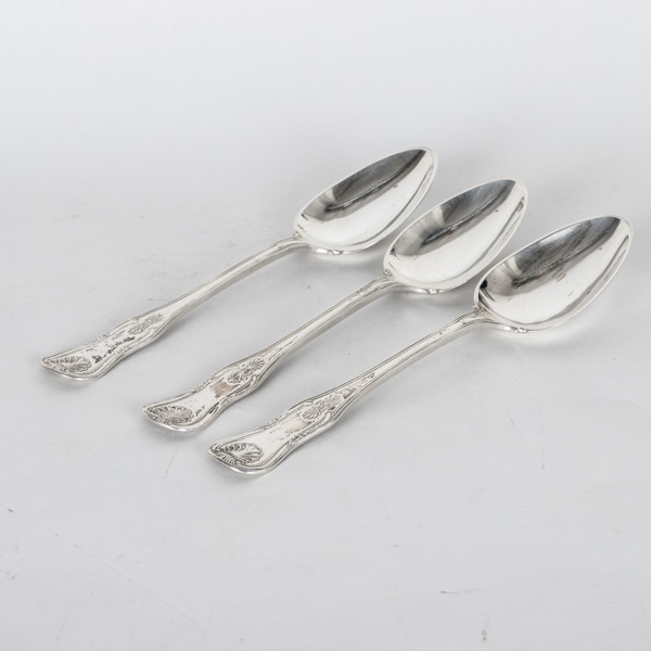 MATSKEDAR, 3 st, silver, Tengstedt 1855, tot vikt ca 238 g