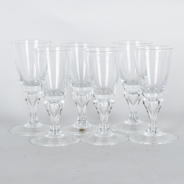 VINGLAS, 6 st, glas, Reijmyre, 1900-talets andra hälft 