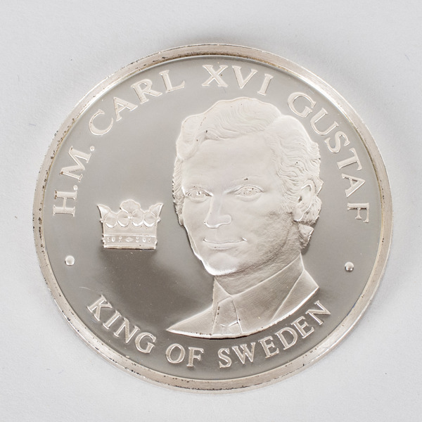 MINNESMEDALJ, silver, H.M. Carl XVI Gustaf United States Bicentennial visit, 1976, vikt ca 51,9 g