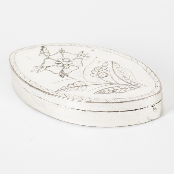 SPETSDOSA, silver, 1700-/1800-tal, svenska stämplar, vikt ca 37 g