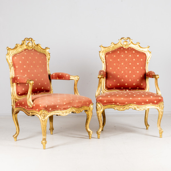 KARMSTOLAR, 1 par, Louis XIV-stil, 1800-/1900-tal