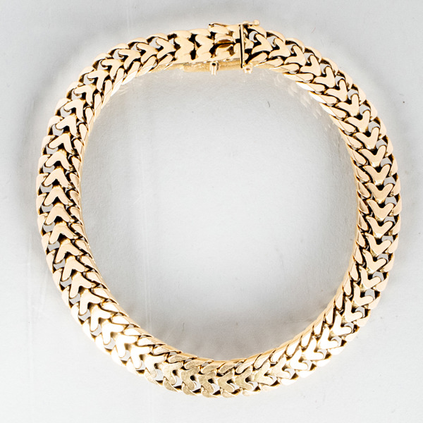 ARMBAND, 18k guld, pansarlänk, vikt ca 31,6 g