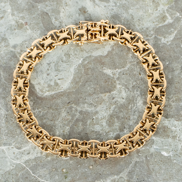 ARMBAND, 18k guld, x-länk, vikt ca 16,2 g