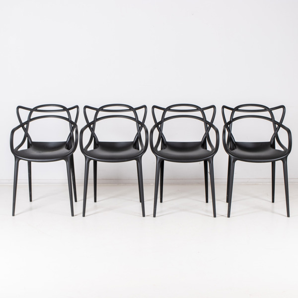 PHILIPPE STARCK, 4 st karmstolar, "Masters", Kartell, 2000-tal