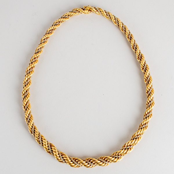 COLLIER, 18k guld, sannolikt Nicolis Cola Italien, tvinnad länk, vikt ca 72 g_253a_8d9cae052c8b8fb_lg.jpeg