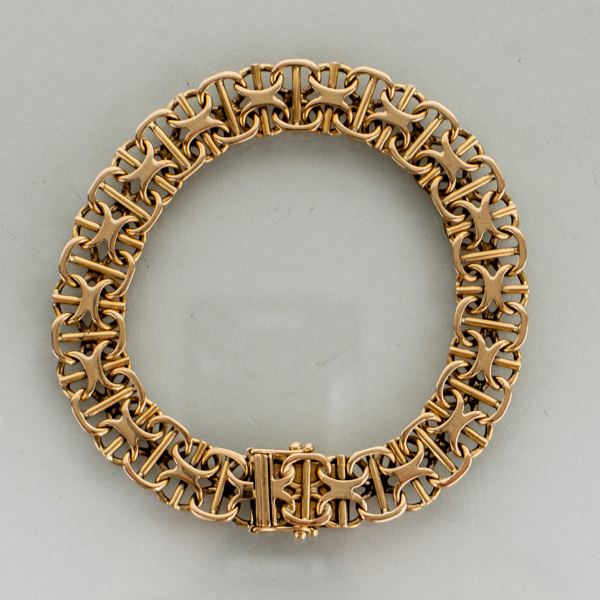 ARMBAND, 18k guld, x-länk, vikt ca 26 g