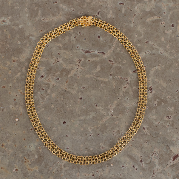 COLLIER, 18k guld, bismarcklänk, vikt ca 16,7