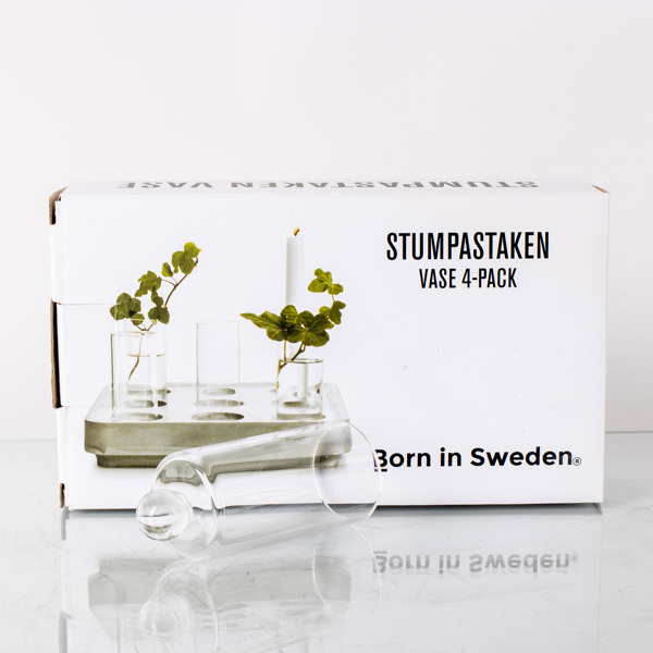 JONAS TORSTENSSON, vaser 4 st, glas, till "Stumpstaken, Born in Sweden, samtida