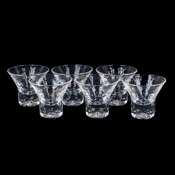 GÖRAN WÄRFF, 6 st, cocktailglas, glas, "Rustica", Pukeberg, 1900-talets andra hälft _36913a_8dc96b044d93128_lg.jpeg