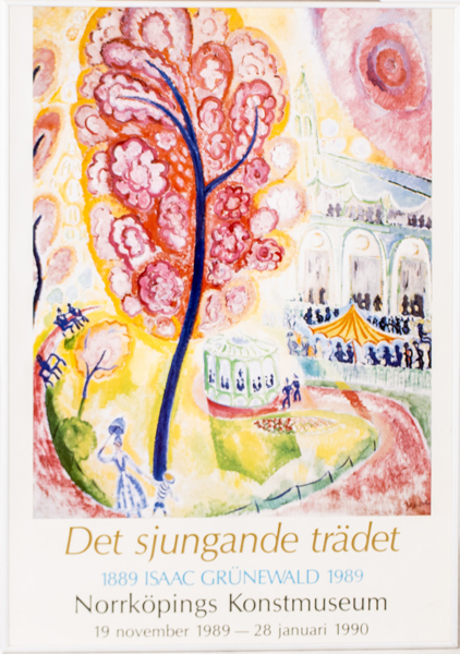 UTSTÄLLNINGSAFFISCH, efter Isaac Grunewald, "Det sjungande trädet", Norrköpings konstmuseum, 1990