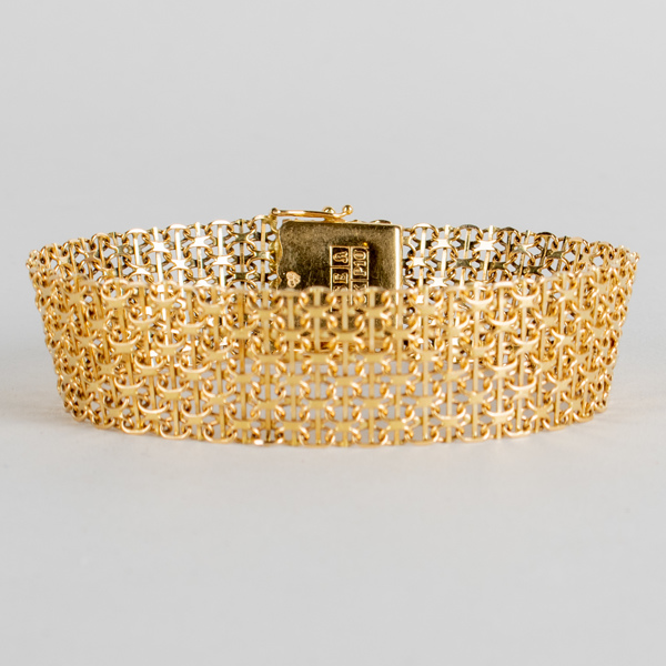 ARMBAND, 18k guld, x-länk, vikt ca 24,9 g