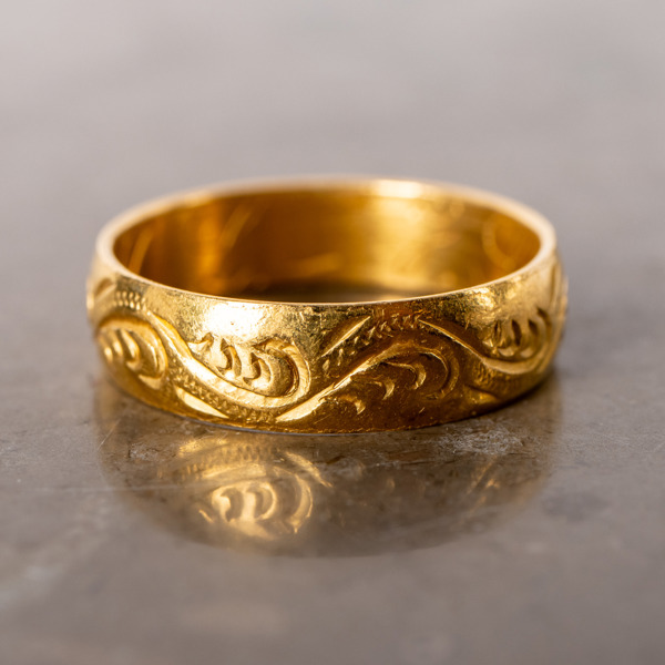 RING, 23k guld, svenska stämplar 1965, vikt ca 5,3 g