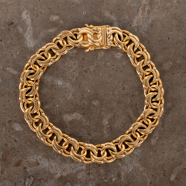 ARMBAND, 18k guld, bismarck, Malmö 1965, vikt ca 28,1 g