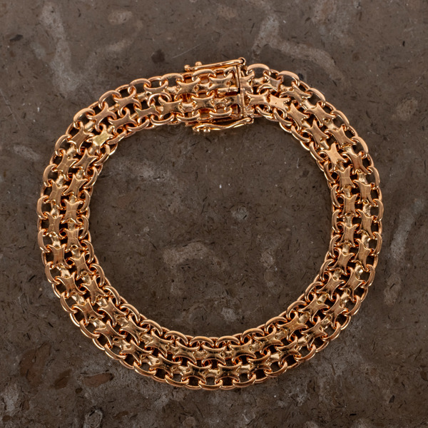 ARMBAND, 18k guld, x-länk, Stockholm 1962, vikt ca 19 g