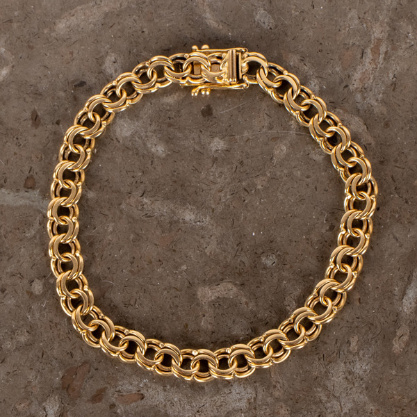 ARMBAND, 18k guld, bismarck, vikt ca 15,9 g