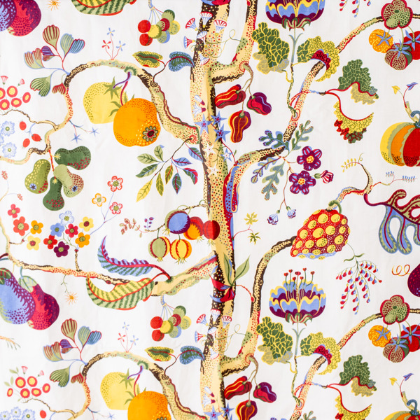 JOSEF FRANK, 1 par gardinlängder, "Vegetable tree", linne, Firma Svenskt Tenn, 