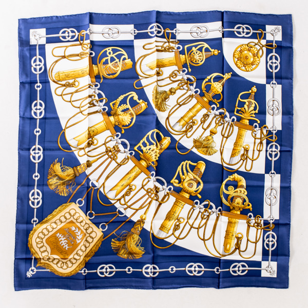 HERMÈS, scarf, siden, "Cliquetis", design Julia Abadie år 1972