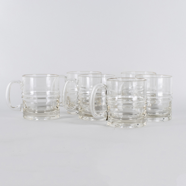 ÖLSEJDLAR, 6 st, glas, "Droppring", Iittala, 1900-talets andra hälft 