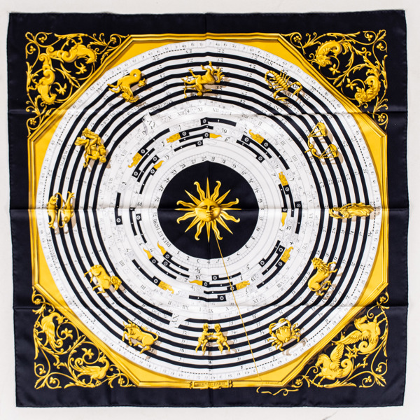 HERMÈS, scarf, sidentwill, "Astrologie / Dies et Hore", design F Faconnet