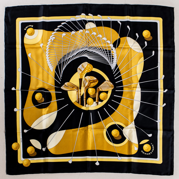 HERMÈS, scarf, sidentwill, "Swing", Design Julia Abadie år 1979