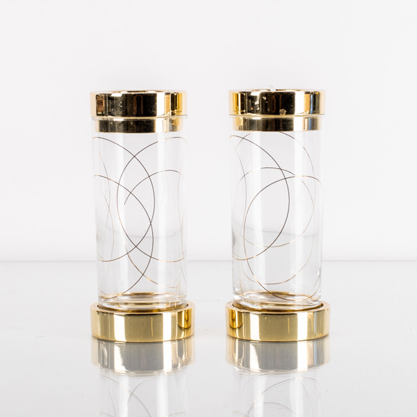 LJUSLYKTOR, 1 par, glas och mässing, design Vea, Menu, 2000-tal