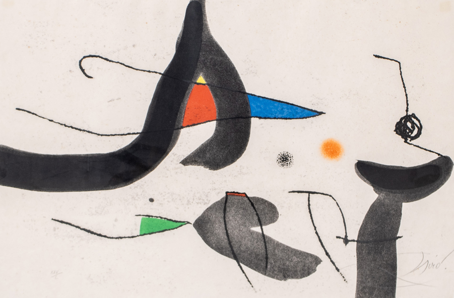 JOAN MIRÓ (Spanien, 1893-1983), etsning och färgakvatint, signerad och numrerad XXV/L