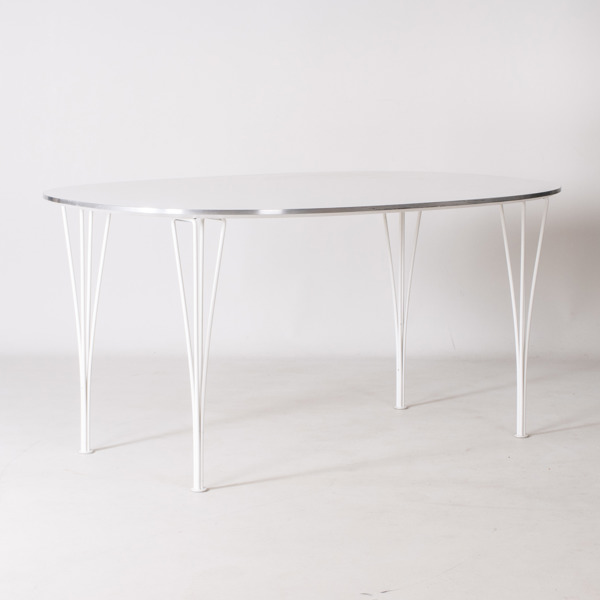 BRUNO MATHSSON OCH PIET HEIN, matbord, "Superellips", Fritz Hansen, Danmark, 1985