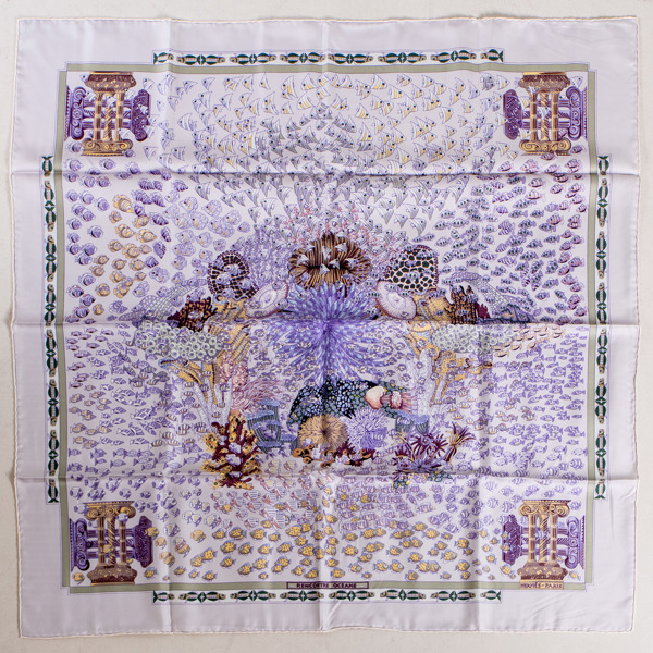 HERMÈS, scarf, sidentwill, "Rencontre océane", design Annie Faivre