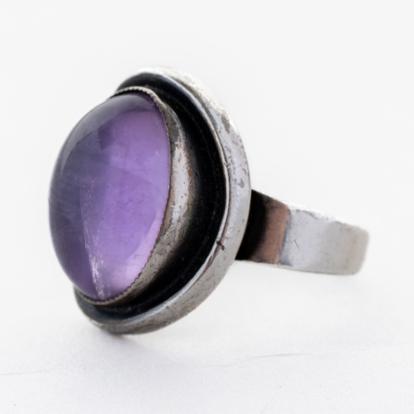 HERMAN SIERSBOL, troligen, ring, sterlingsilver, Danmark, med ametist 