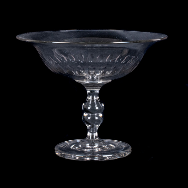 SKÅL PÅ FOT, glas, 1800-/1900-tal