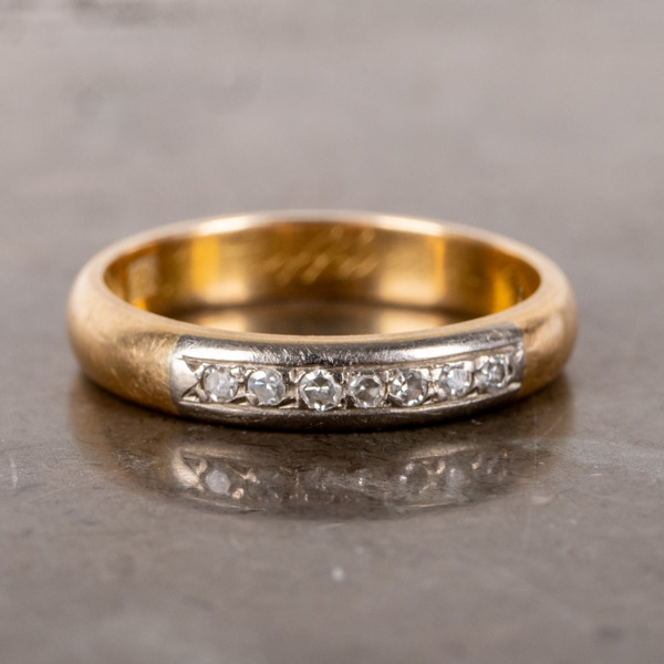 RING, 18k guld, Stockholm 1950, med diamanter, tot vikt ca 3 g