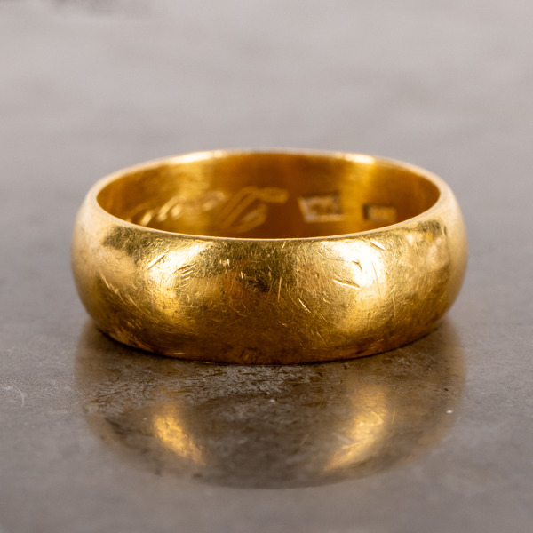 RING, 23k guld, svenska stämplar, vikt ca 10 g