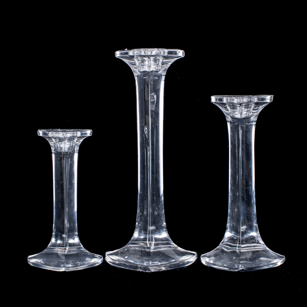 LJUSSTAKAR, 3 st, glas, 1900-/2000-tal