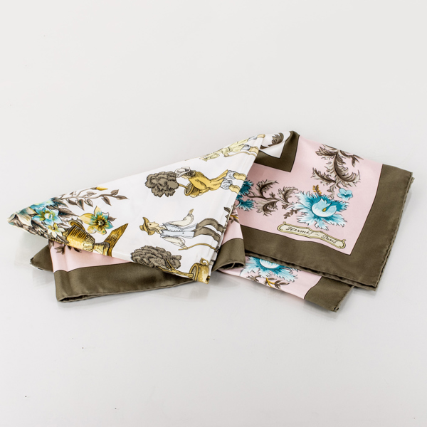 HERMÈS, scarf, siden, "Les Jardiniers du Roy", design Maurice Tranchant 1967