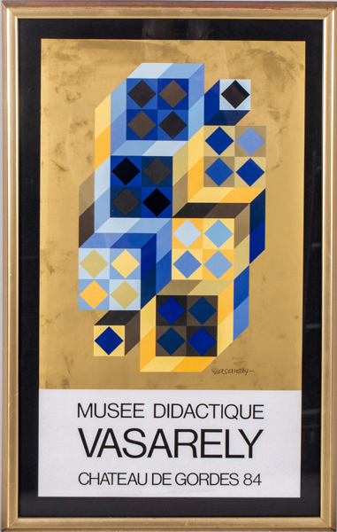 UTSTÄLLNINGSAFFISCH, efter Vasarely, Musee Didactique, Chateau de Gordes, 1984