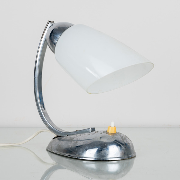 BORDSLAMPA, kromad metall, 1920-/30-tal