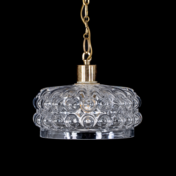 TAKLAMPA, glas och mässing, 1900-talets andra hälft