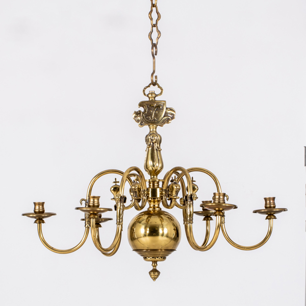 TAKKRONA, mässing, barockstil, 1900-talets första hälft 