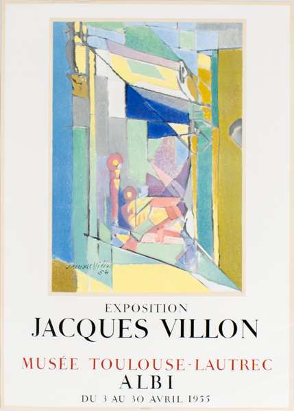 JACQUES VILLON, utställningsaffisch, 1955, tryckt hos Mourlot, Paris