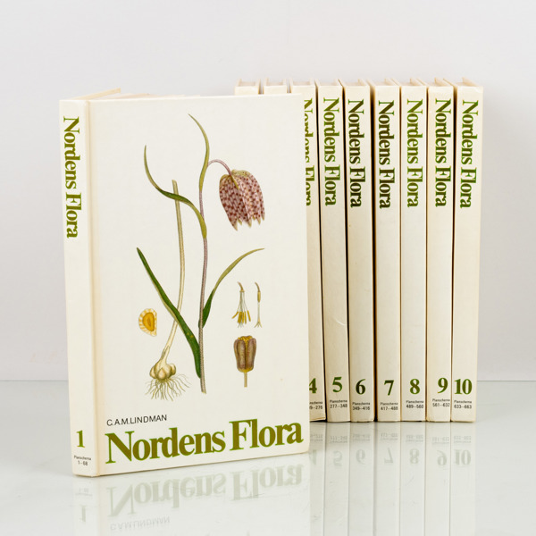 C.A.M. LINDMAN, 10 vol, "Nordens Flora"; Wahlström & Widstrand Stockholm, 1980