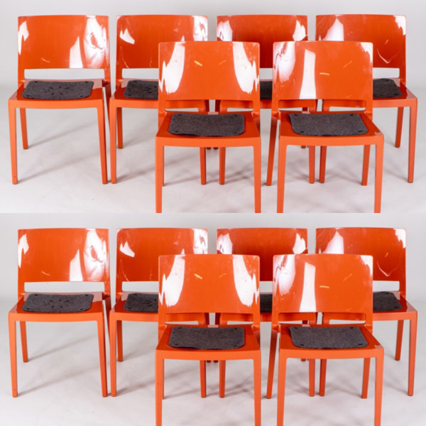 PIERO LISSONI & CARLO TAMBORINI, 12 st stolar, "Lizz", Kartell, modellen formgiven 2008