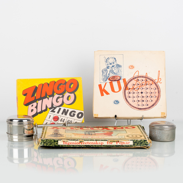 SAMLING SPEL, 4 st, blA Zingo Bingo och Meccano, 1900-talets mitt