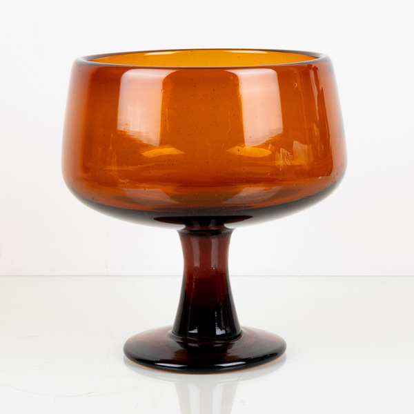 ERIK HÖGLUND, skål på fot, glas, Boda, 1960-/70-tal