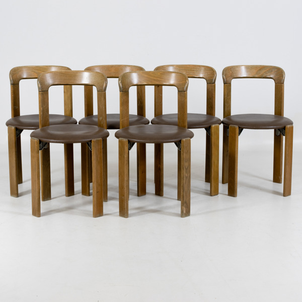 BRUNO REY, 6 st, stolar, Kusch & Co, "Rey Chair 33", Kusch & Co, designad 1971, Tyskland