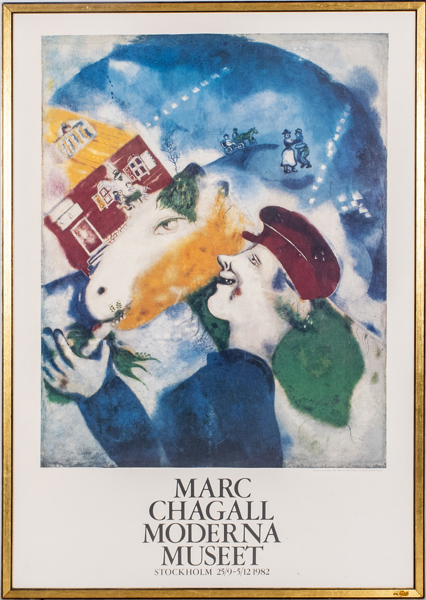 UTSTÄLLNINGSAFFISCH, efter Marc Chagall, Moderna Museet 1982