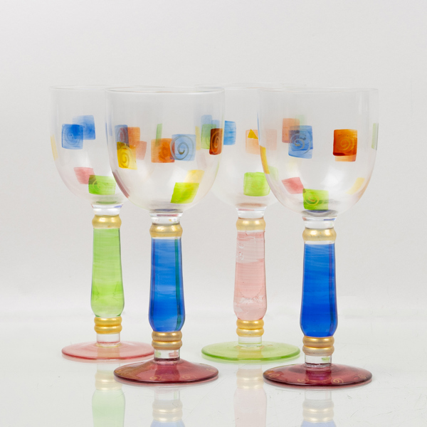 VINGLAS, 4 st, glas, RBA, 1900-/2000-tal